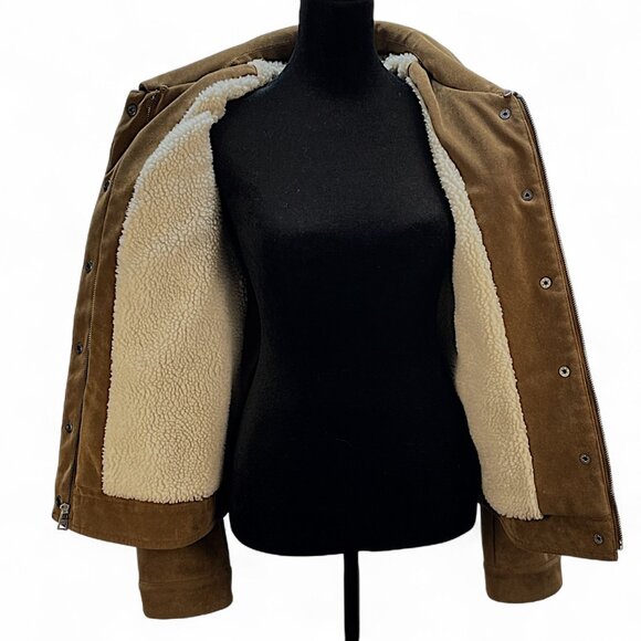 Levi’s Women’s Faux Suede Sherpa Lined Bomber Jacket Size Medium - Picture 5 of 16